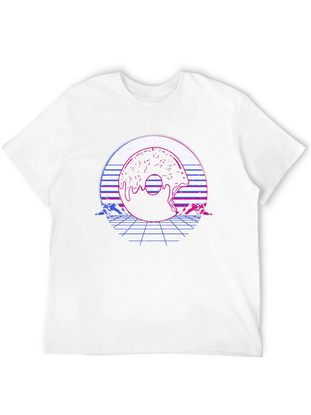 Retro Donut Glitch T-Shirt - Vaporwave Graphic Tee
