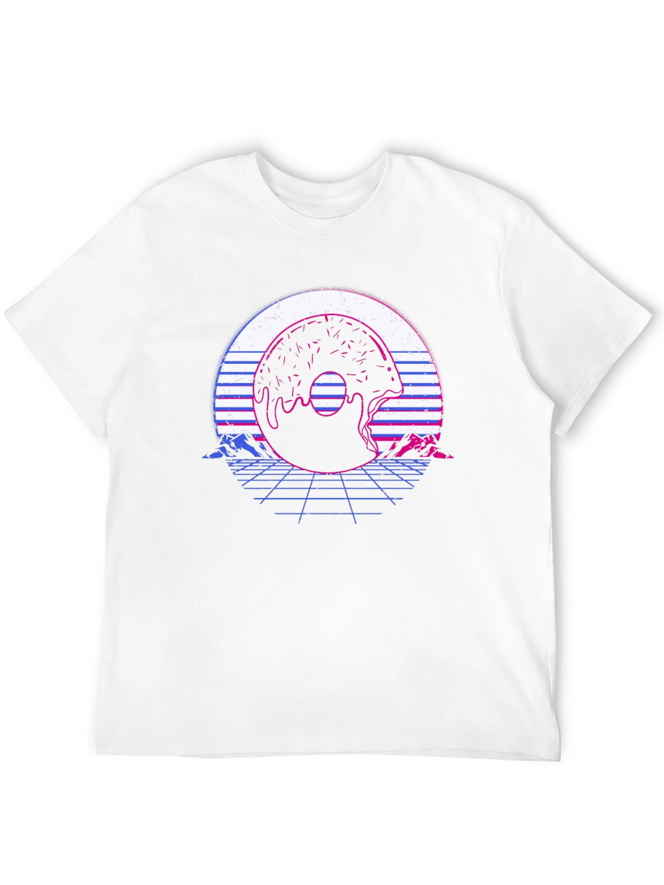 Retro Donut Glitch T-Shirt - Vaporwave Graphic Tee