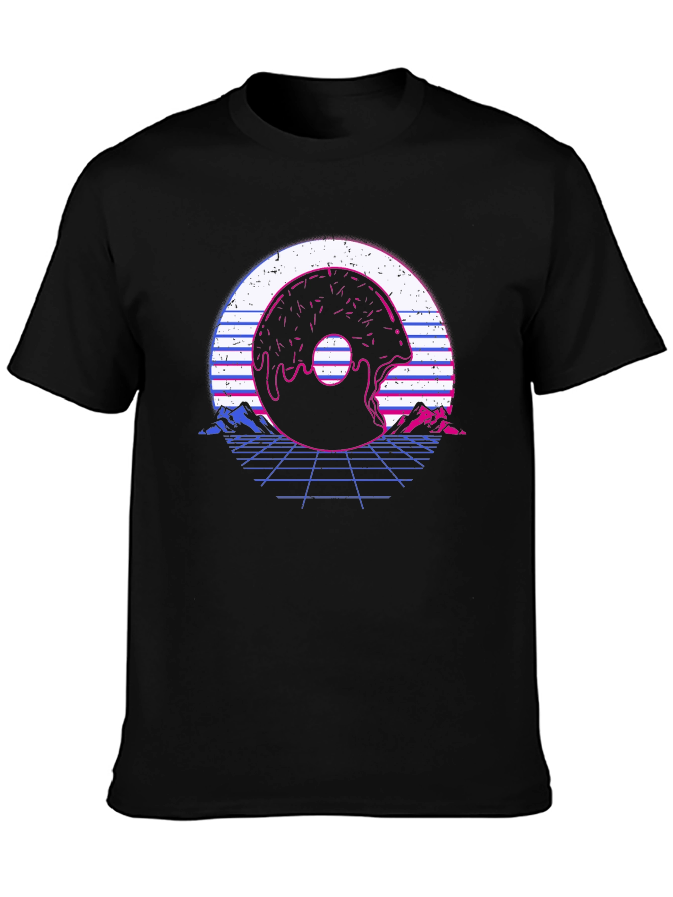 Retro Donut Glitch T-Shirt - Vaporwave Graphic Tee