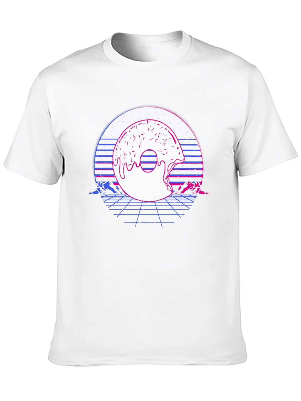 Retro Donut Glitch T-Shirt - Vaporwave Graphic Tee