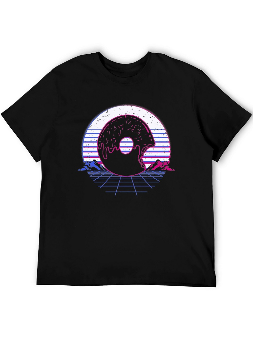 Retro Donut Glitch T-Shirt - Vaporwave Graphic Tee