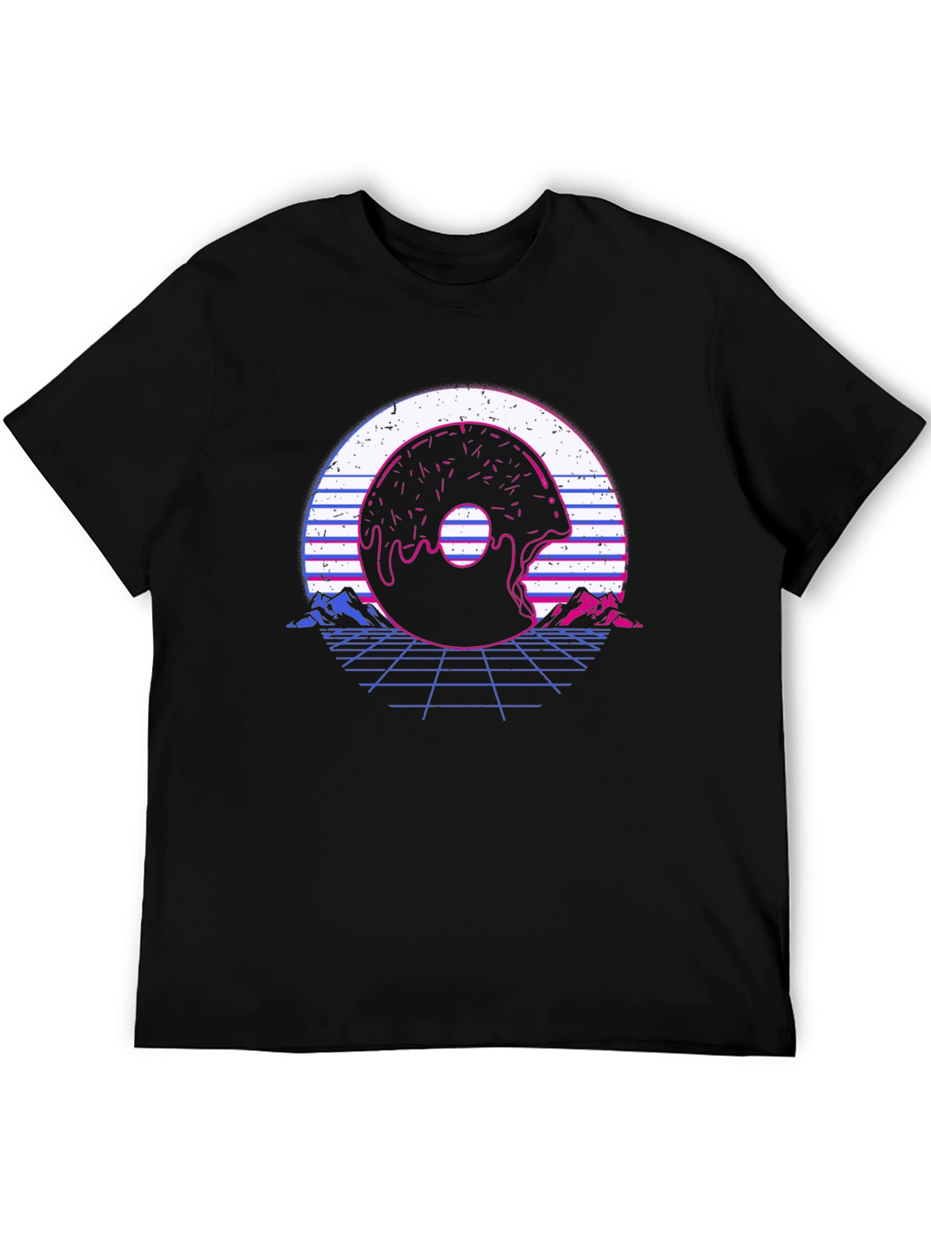 Retro Donut Glitch T-Shirt - Vaporwave Graphic Tee