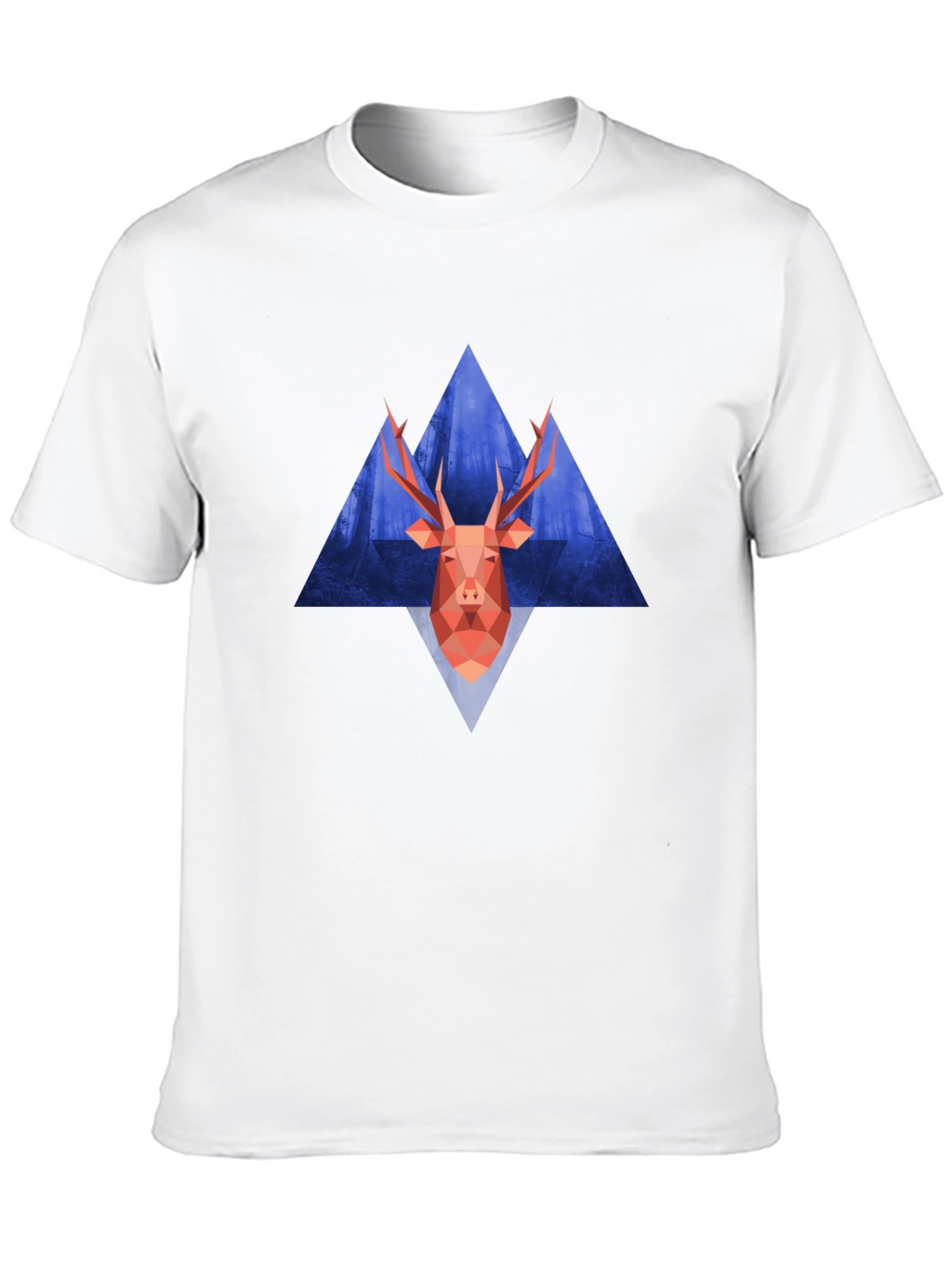 Geometric Deer Graphic Tee - Modern Style