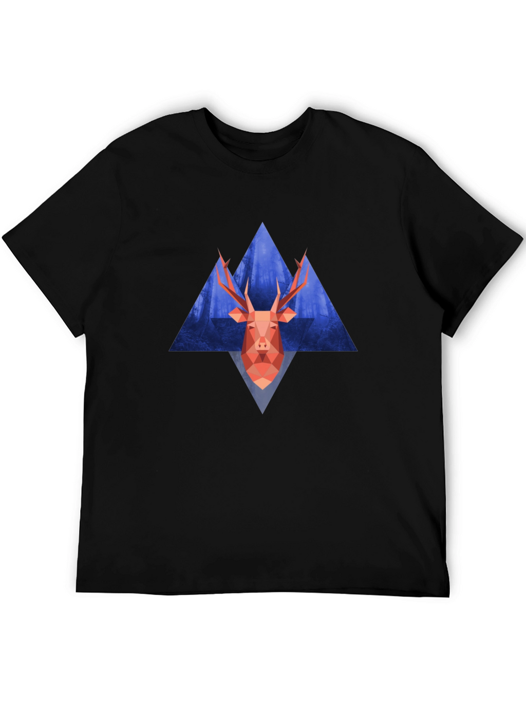 Geometric Deer Graphic Tee - Modern Style