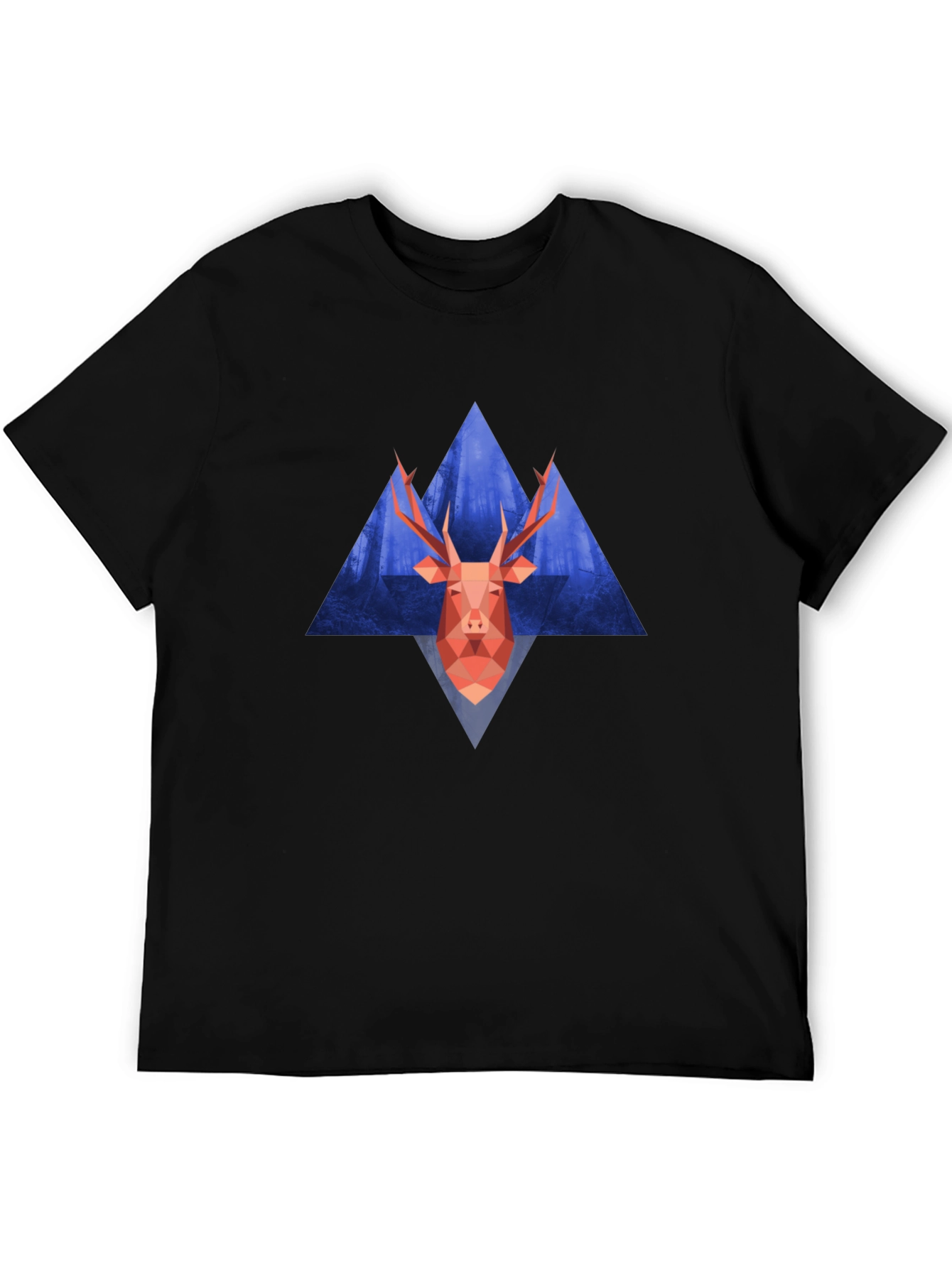 Geometric Deer Graphic Tee - Modern Style