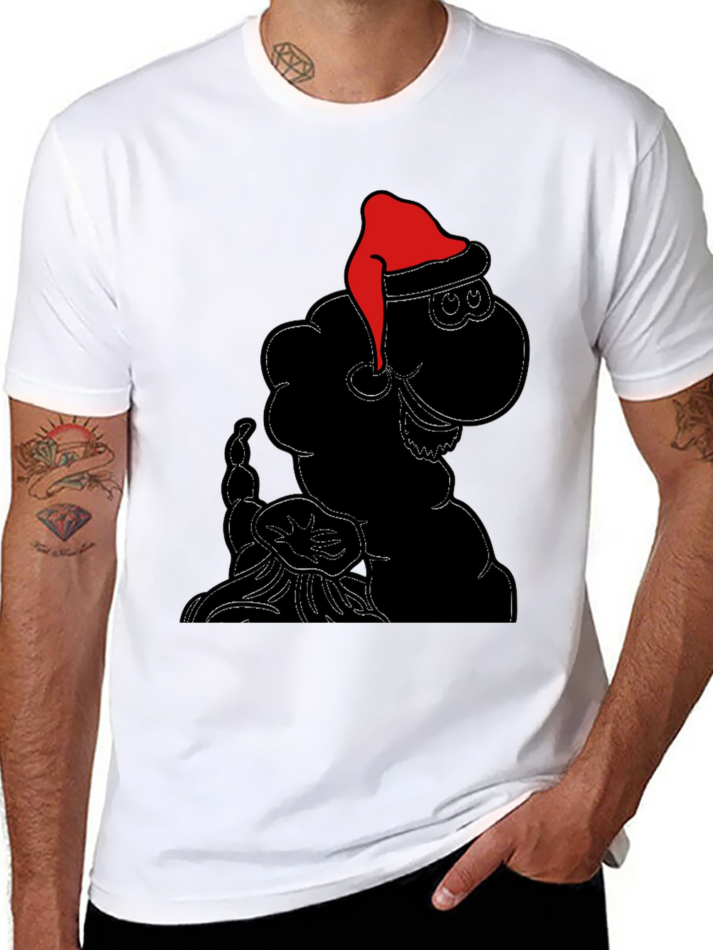 Festive Sheep Tee: Santa Hat Holiday Style