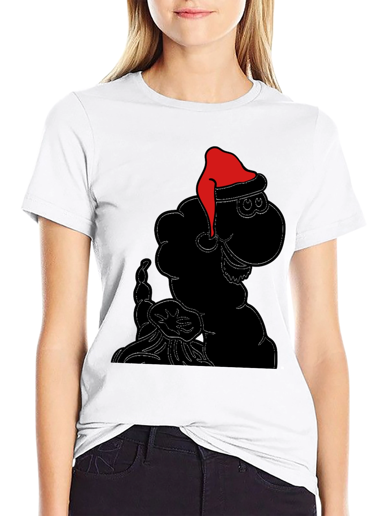 Festive Sheep Tee: Santa Hat Holiday Style