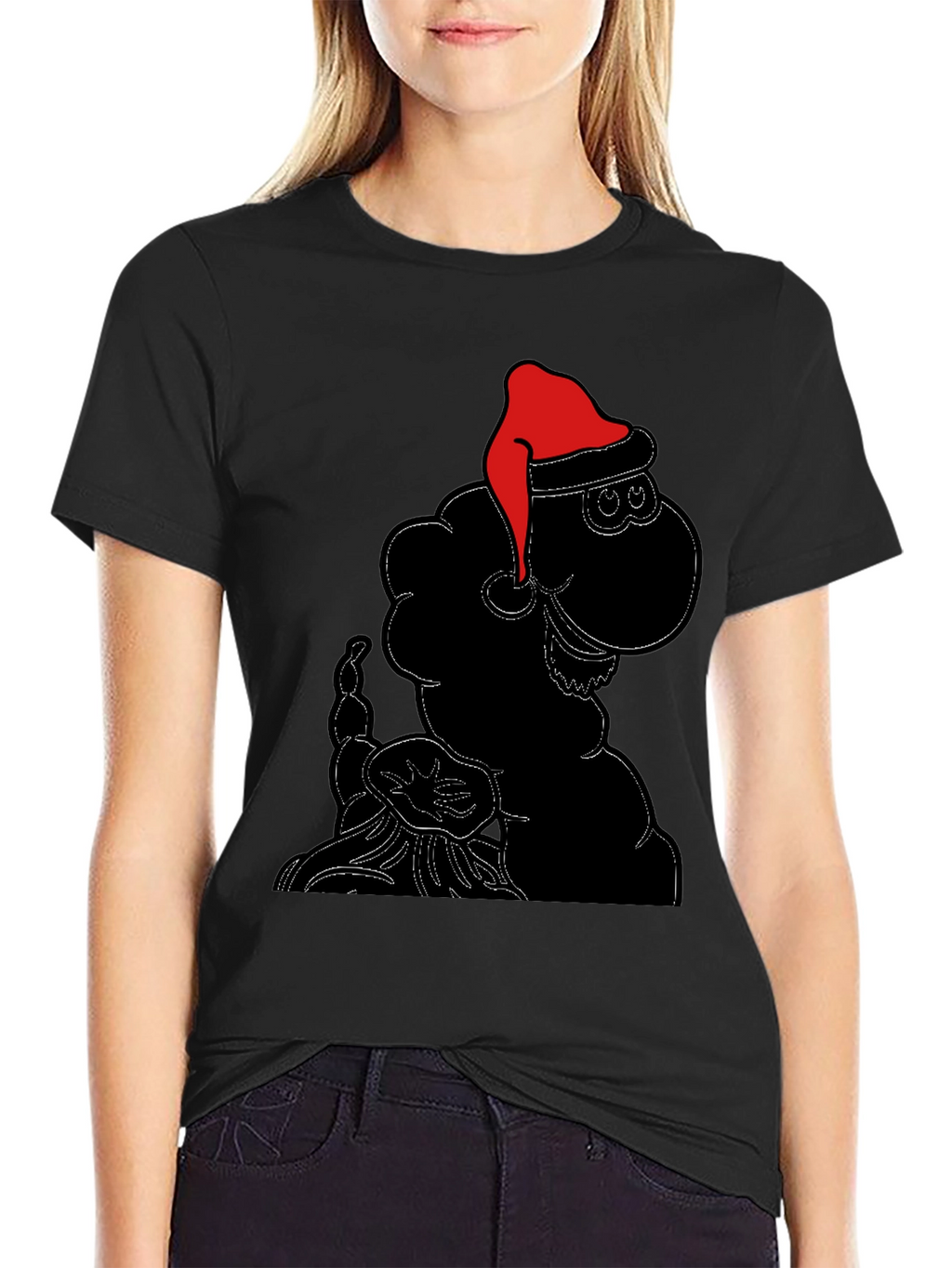 Festive Sheep Tee: Santa Hat Holiday Style