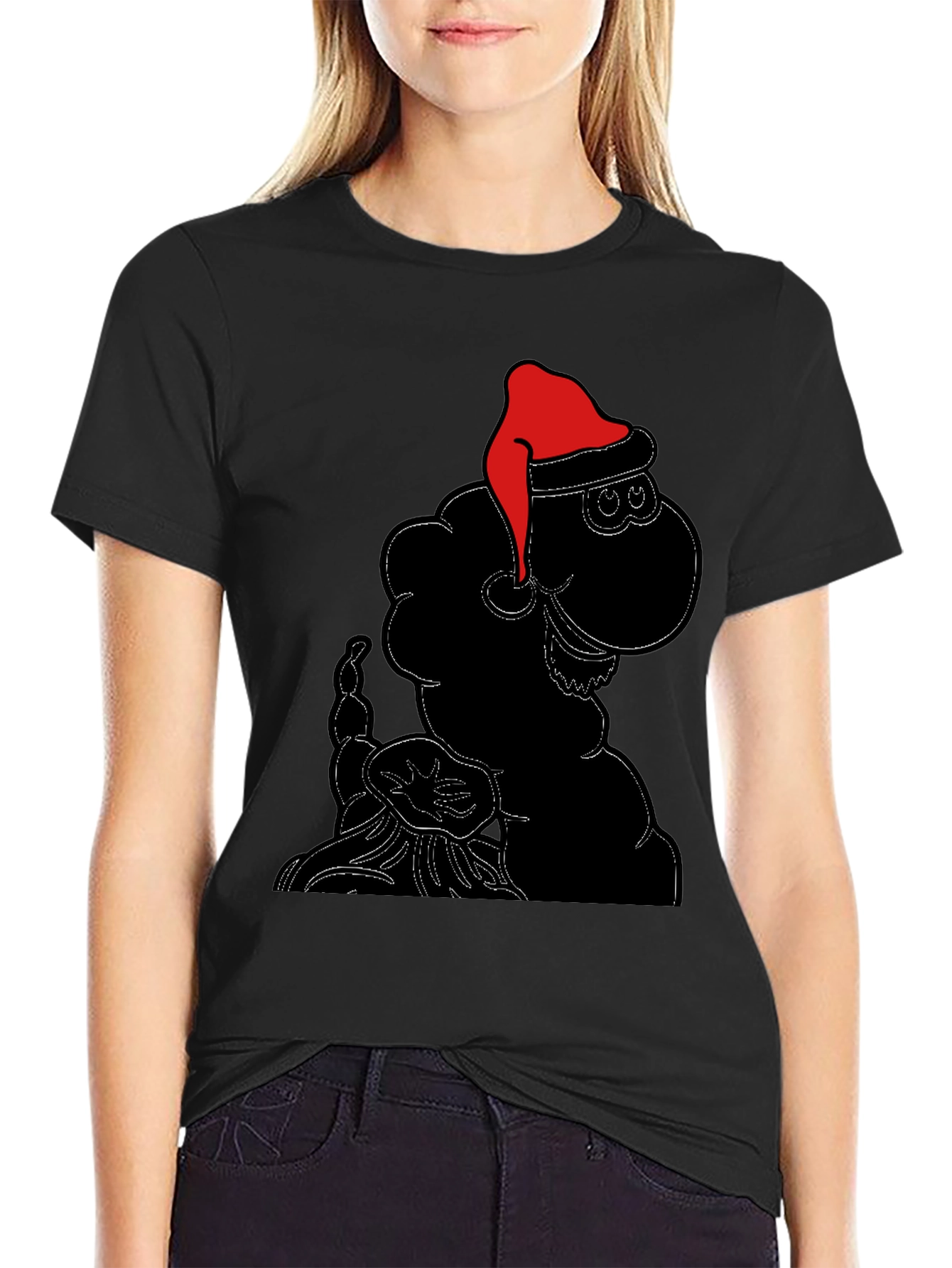 Festive Sheep Tee: Santa Hat Holiday Style