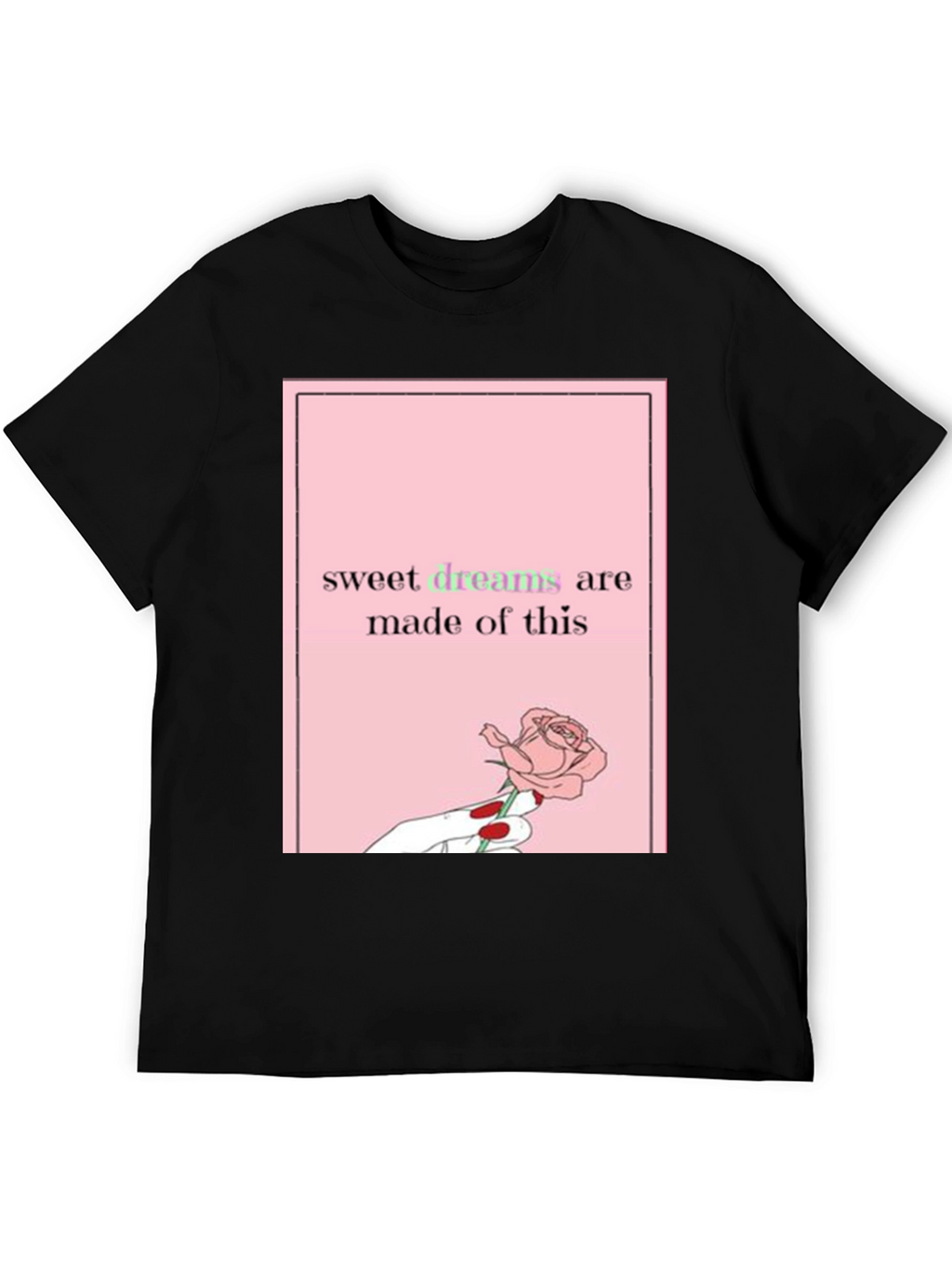 Sweet Dreams Rose Graphic Tee - Black