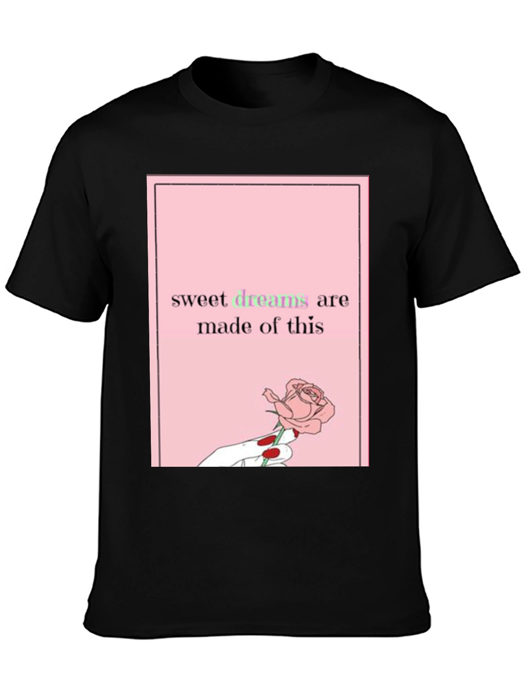 Sweet Dreams Rose Graphic Tee - Black
