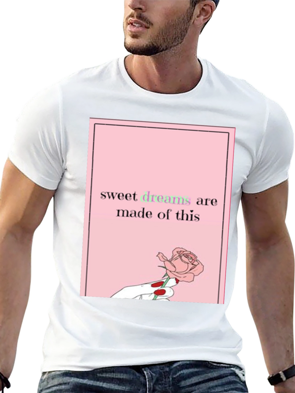 Sweet Dreams Rose Graphic Tee - Black