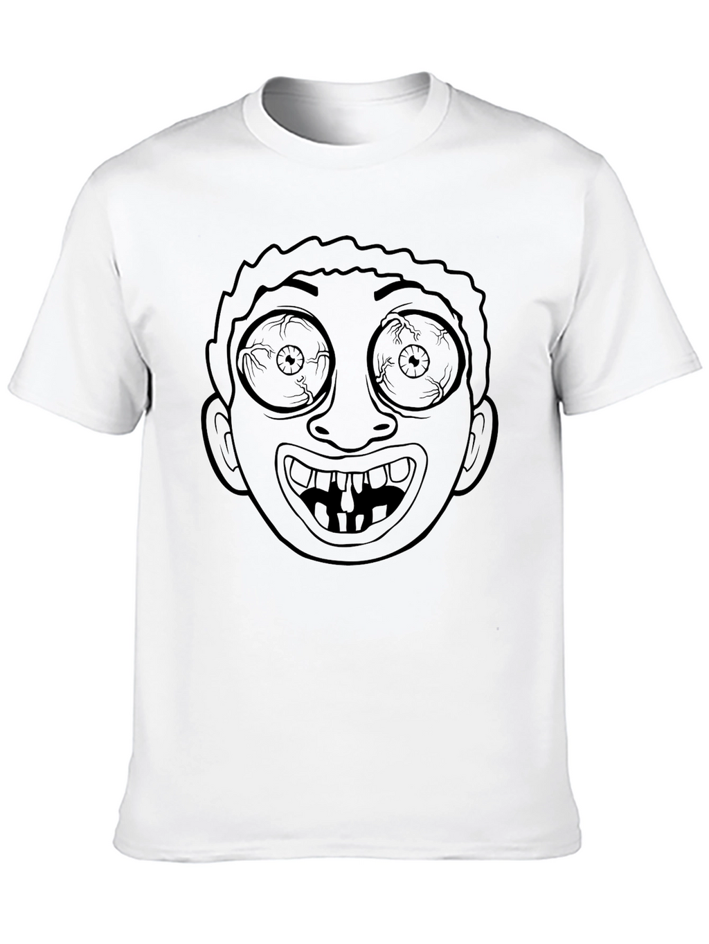 Crazy Face Graphic Black T-Shirt