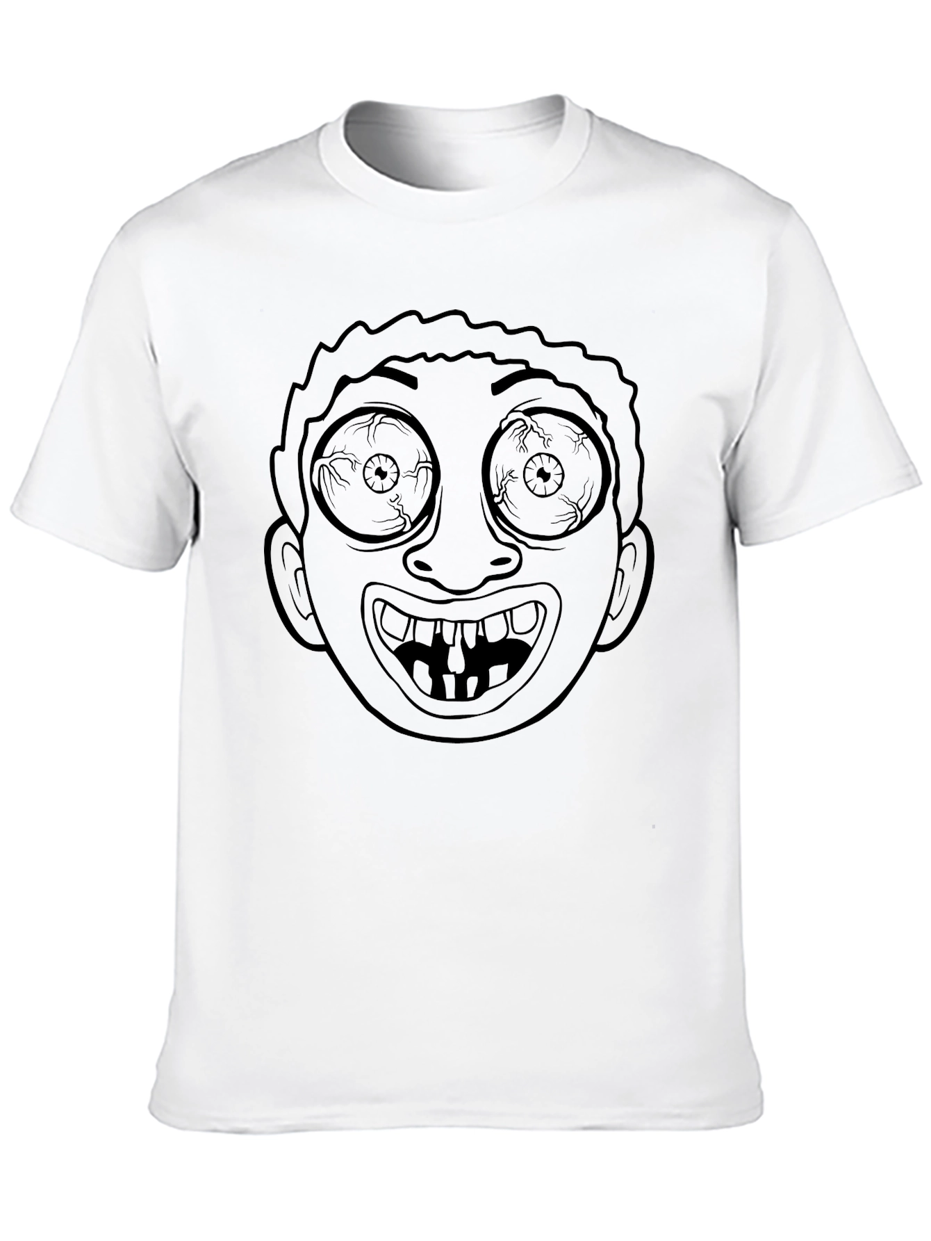 Crazy Face Graphic Black T-Shirt
