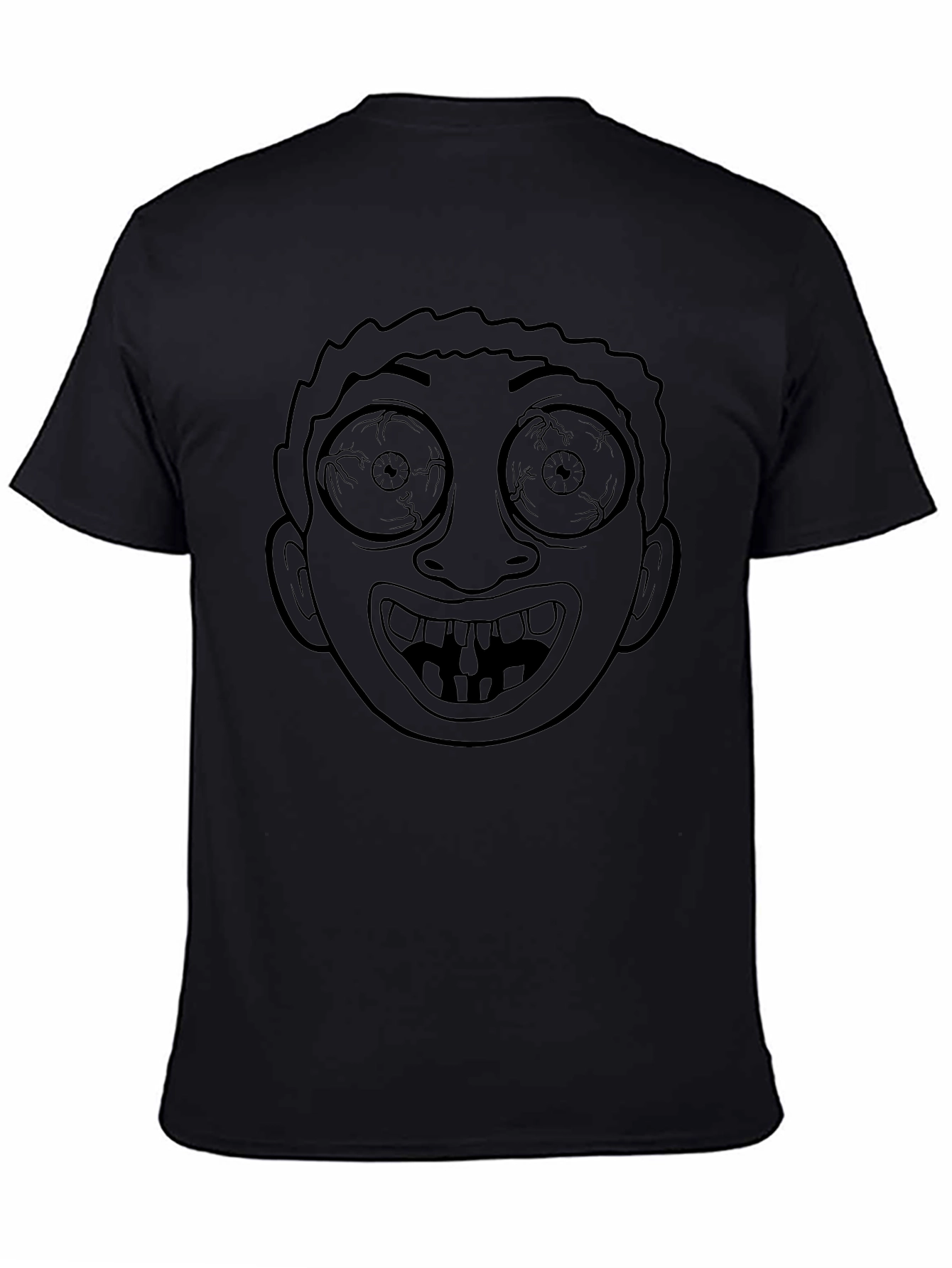 Crazy Face Graphic Black T-Shirt