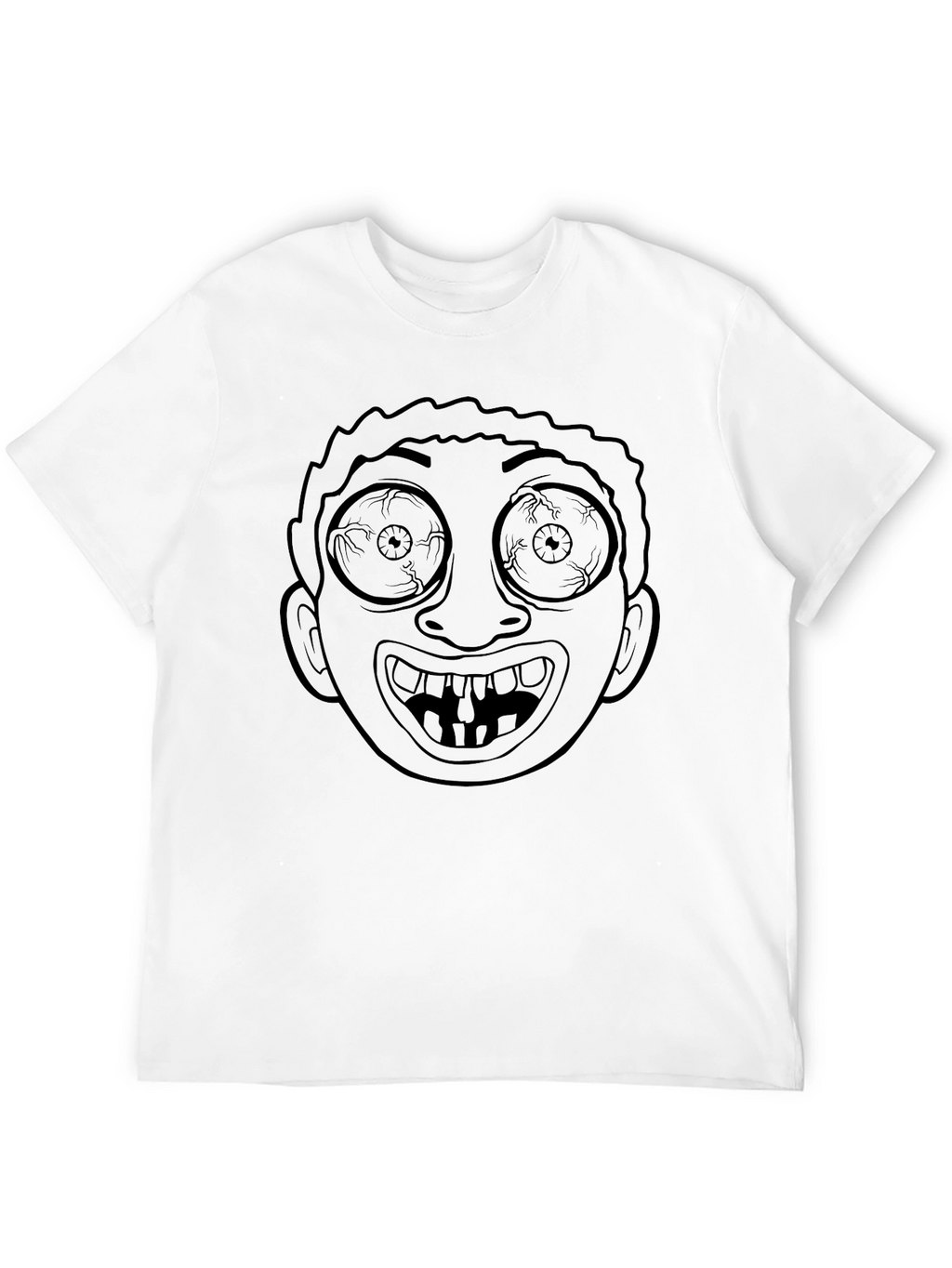 Crazy Face Graphic Black T-Shirt