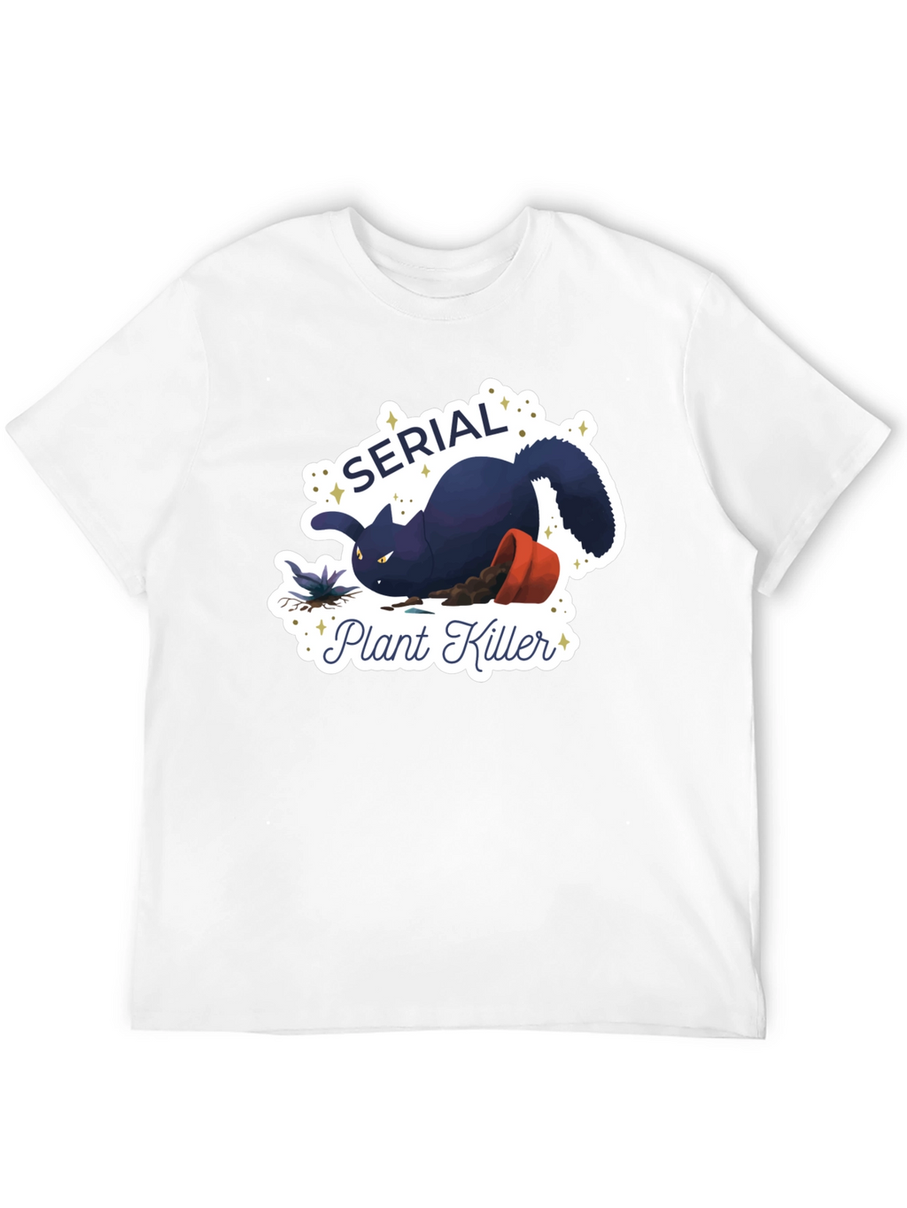 Serial Plant Killer Cat Graphic T-Shirt