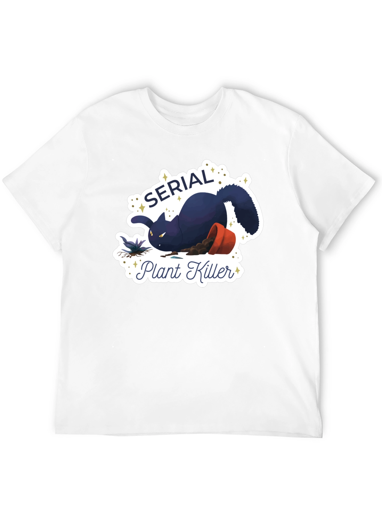 Serial Plant Killer Cat Graphic T-Shirt