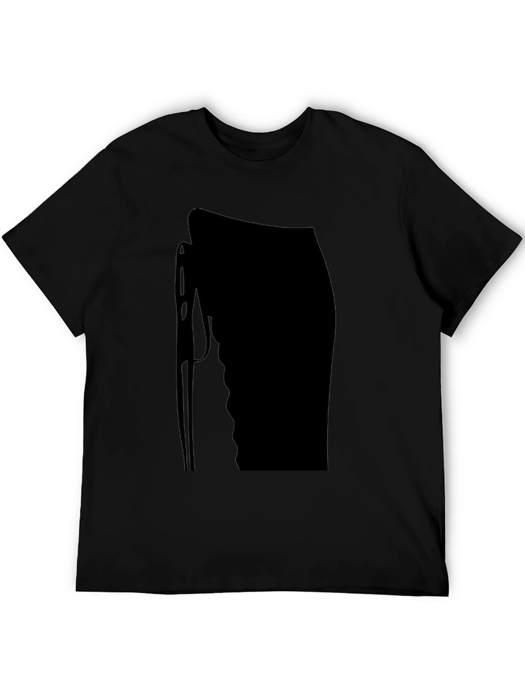 Black T-Shirt with Abstract Needle Design