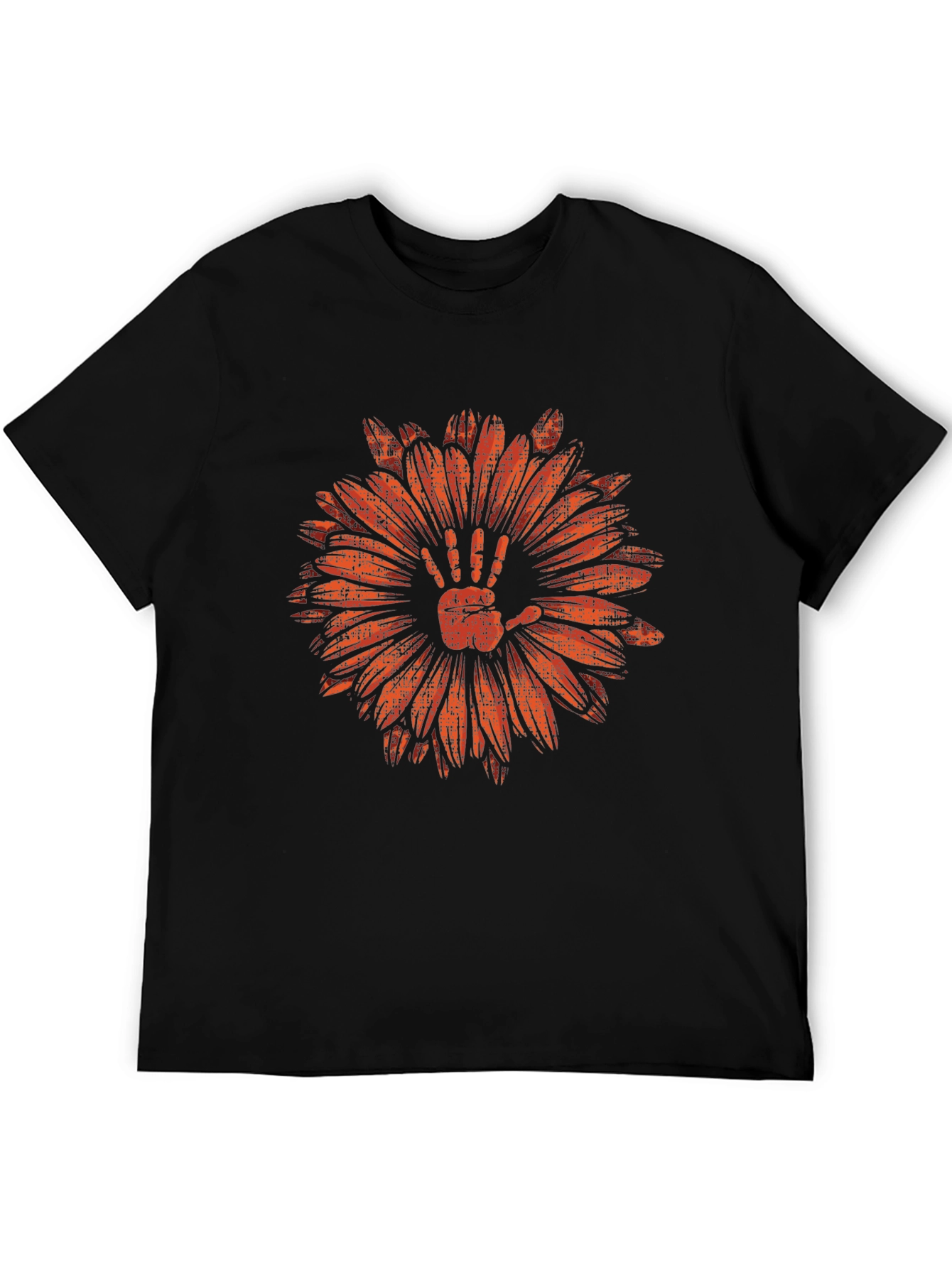 Hand Flower Graphic Tee - Mens Black T-Shirt