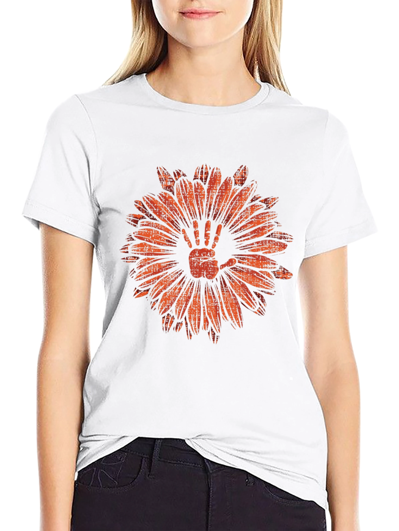 Hand Flower Graphic Tee - Mens Black T-Shirt