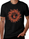 Hand Flower Graphic Tee - Mens Black T-Shirt