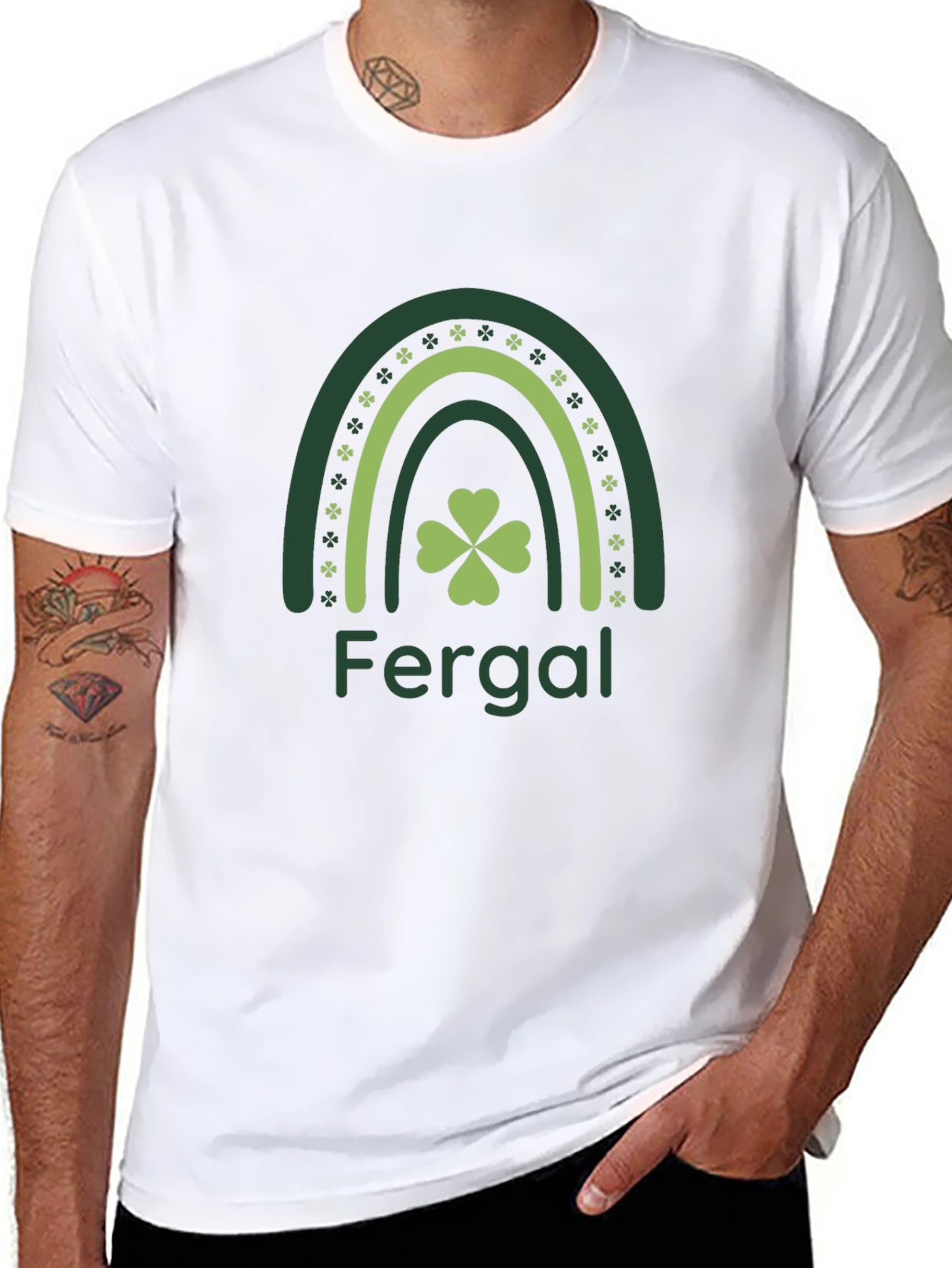 Fergal St. Patricks Day Rainbow Clover T-Shirt