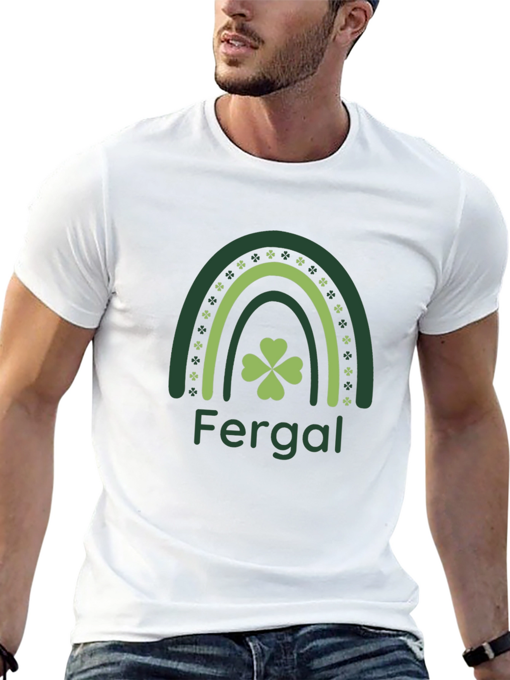 Fergal St. Patricks Day Rainbow Clover T-Shirt