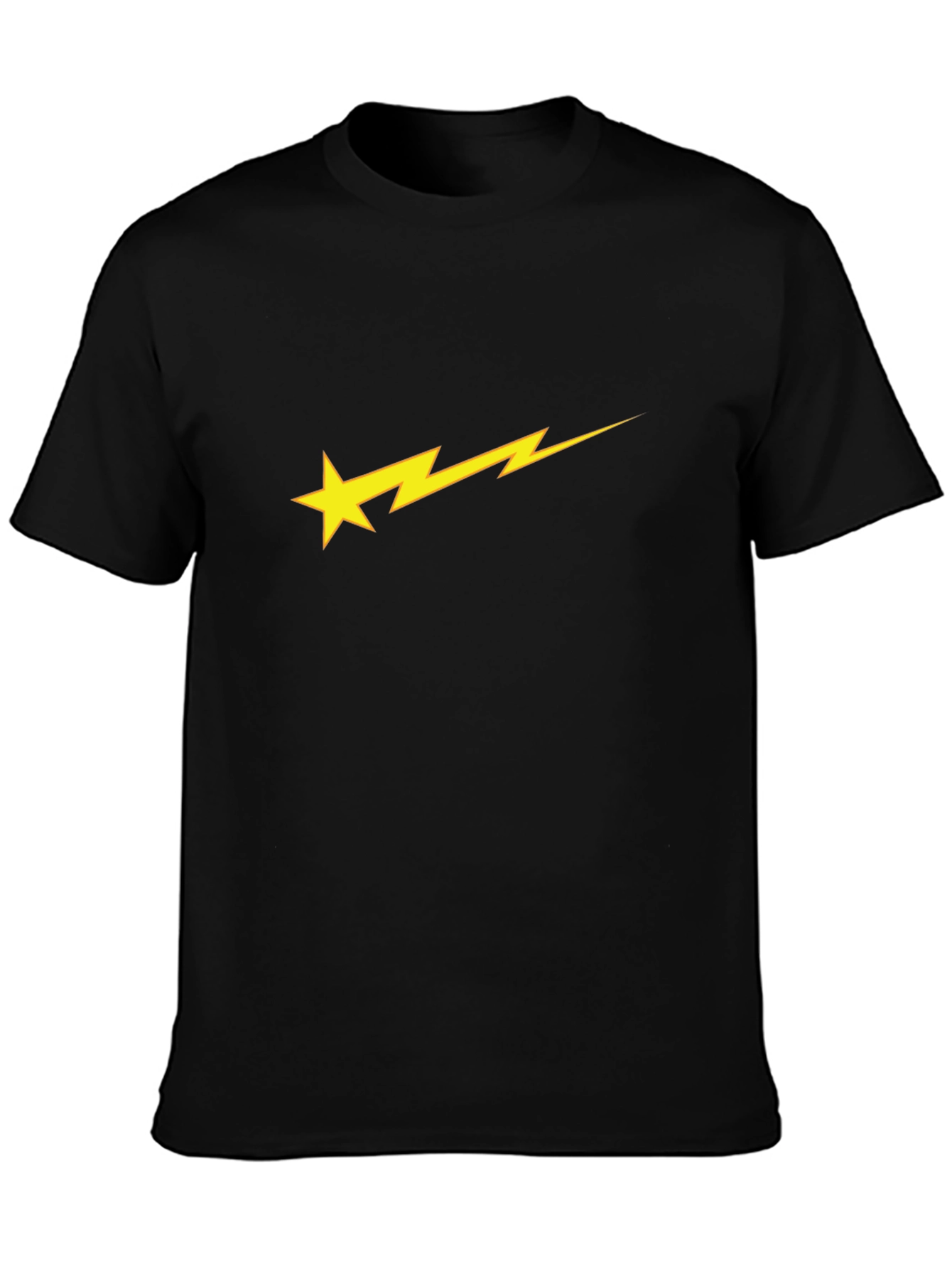 Star Bolt Graphic Black Tee - Stylish & Unique