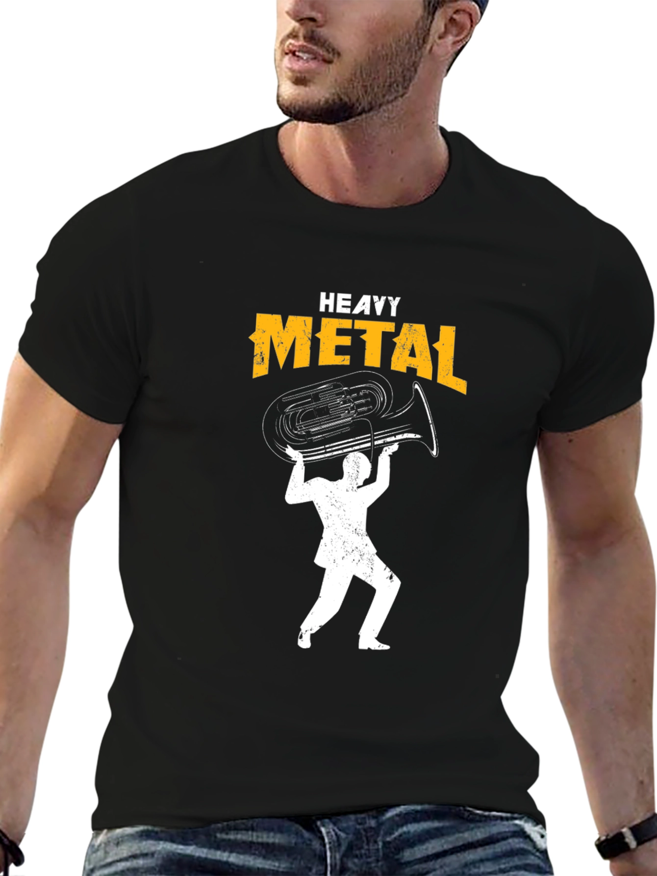 Heavy Metal Tuba Black Graphic Tee