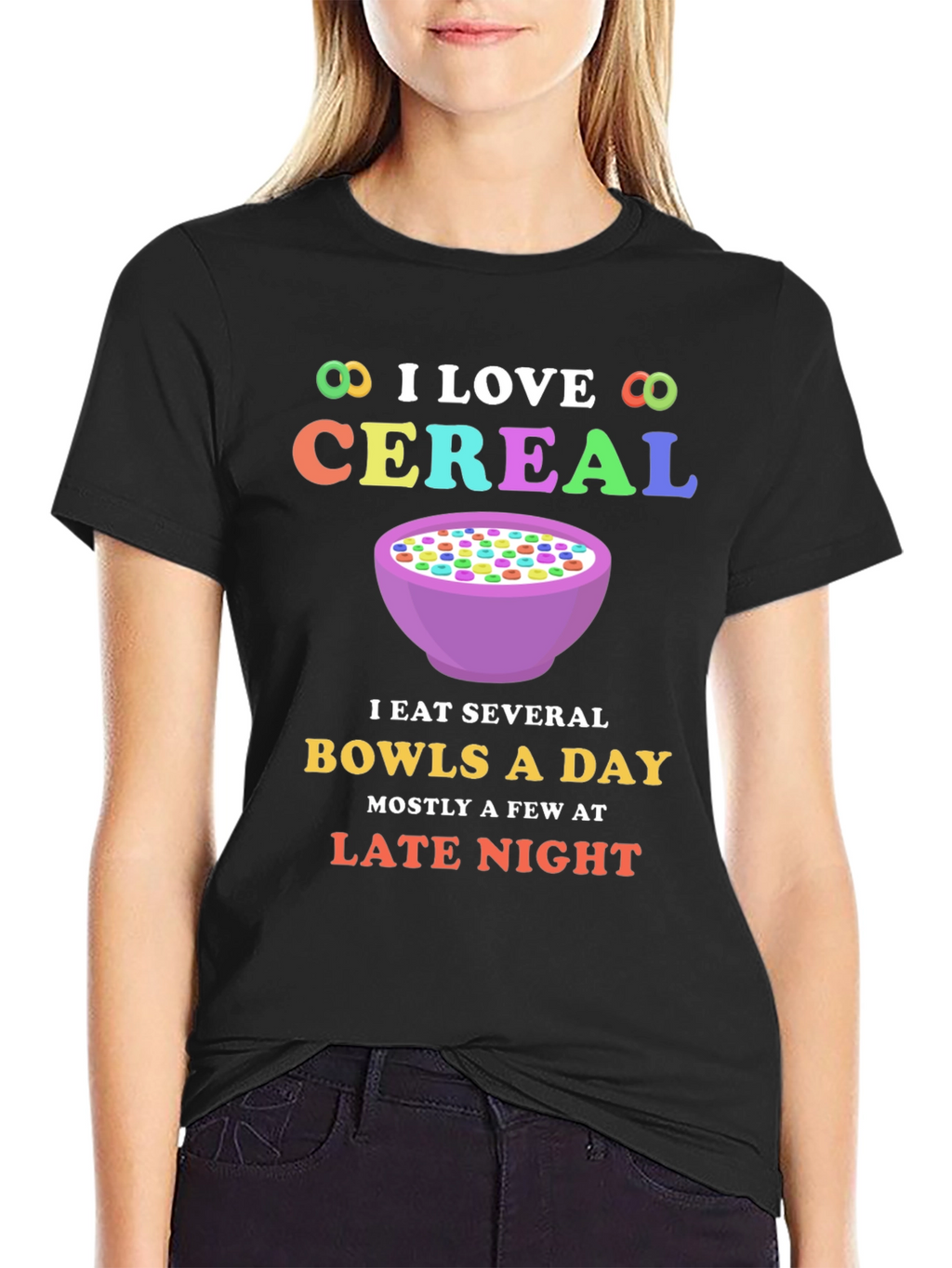 I Love Cereal T-Shirt - Funny Bowl Cereal Design