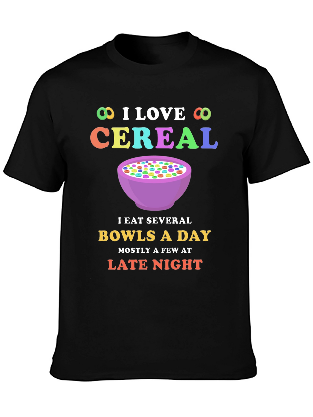 I Love Cereal T-Shirt - Funny Bowl Cereal Design