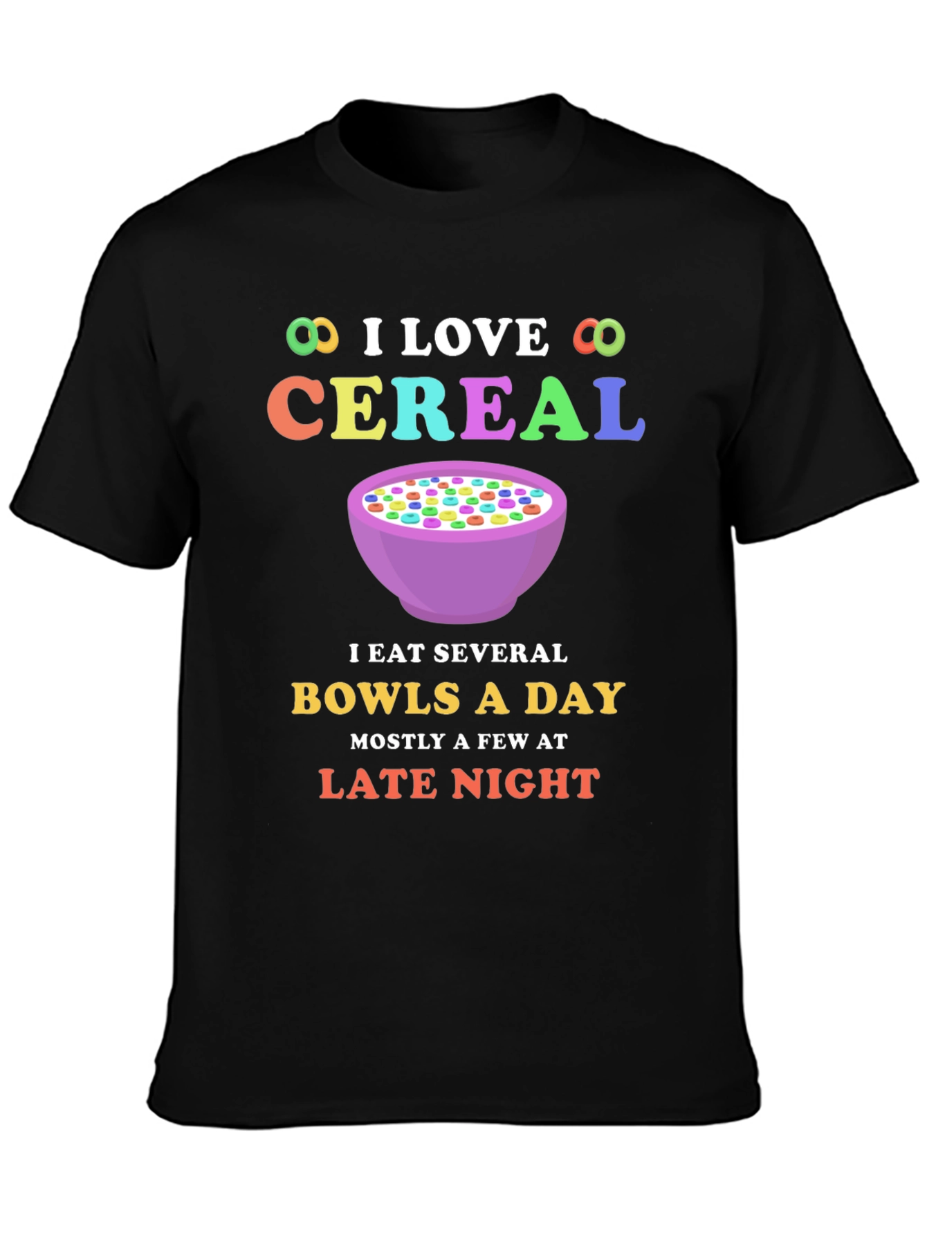 I Love Cereal T-Shirt - Funny Bowl Cereal Design