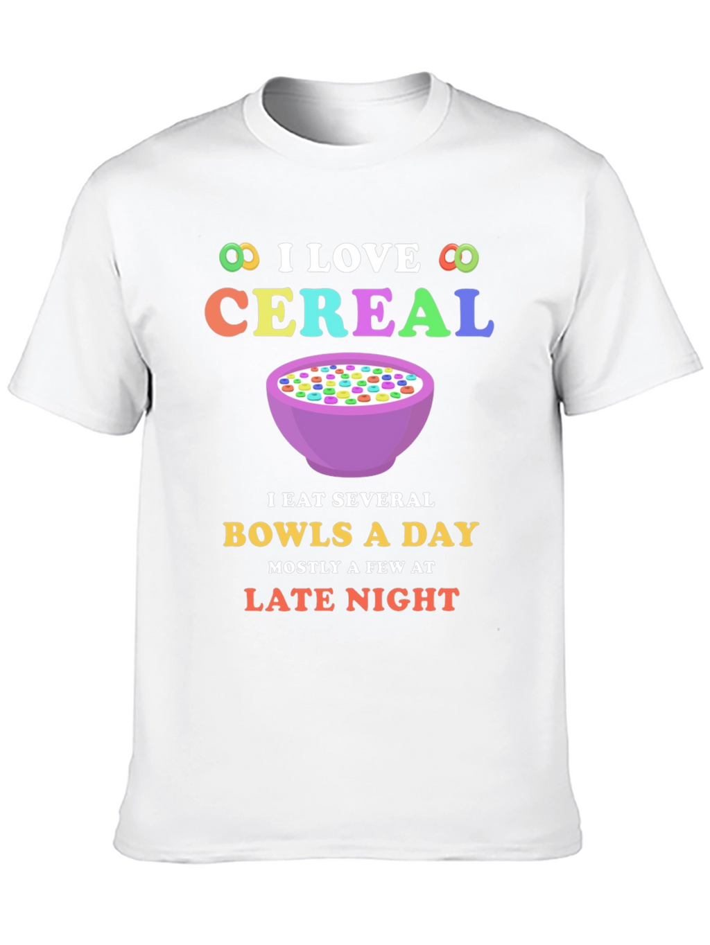 I Love Cereal T-Shirt - Funny Bowl Cereal Design