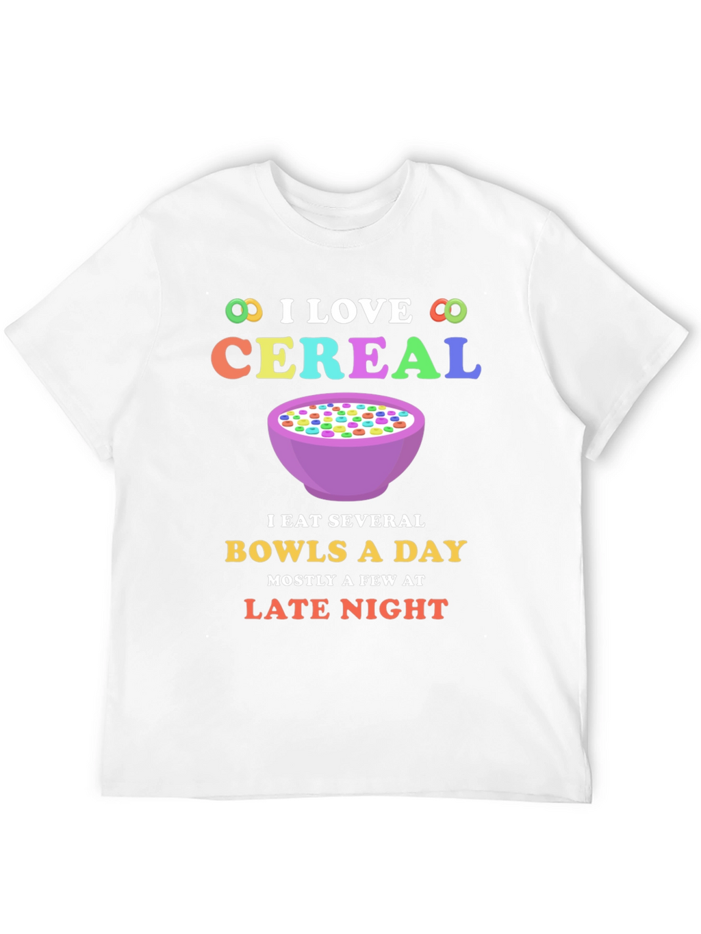 I Love Cereal T-Shirt - Funny Bowl Cereal Design
