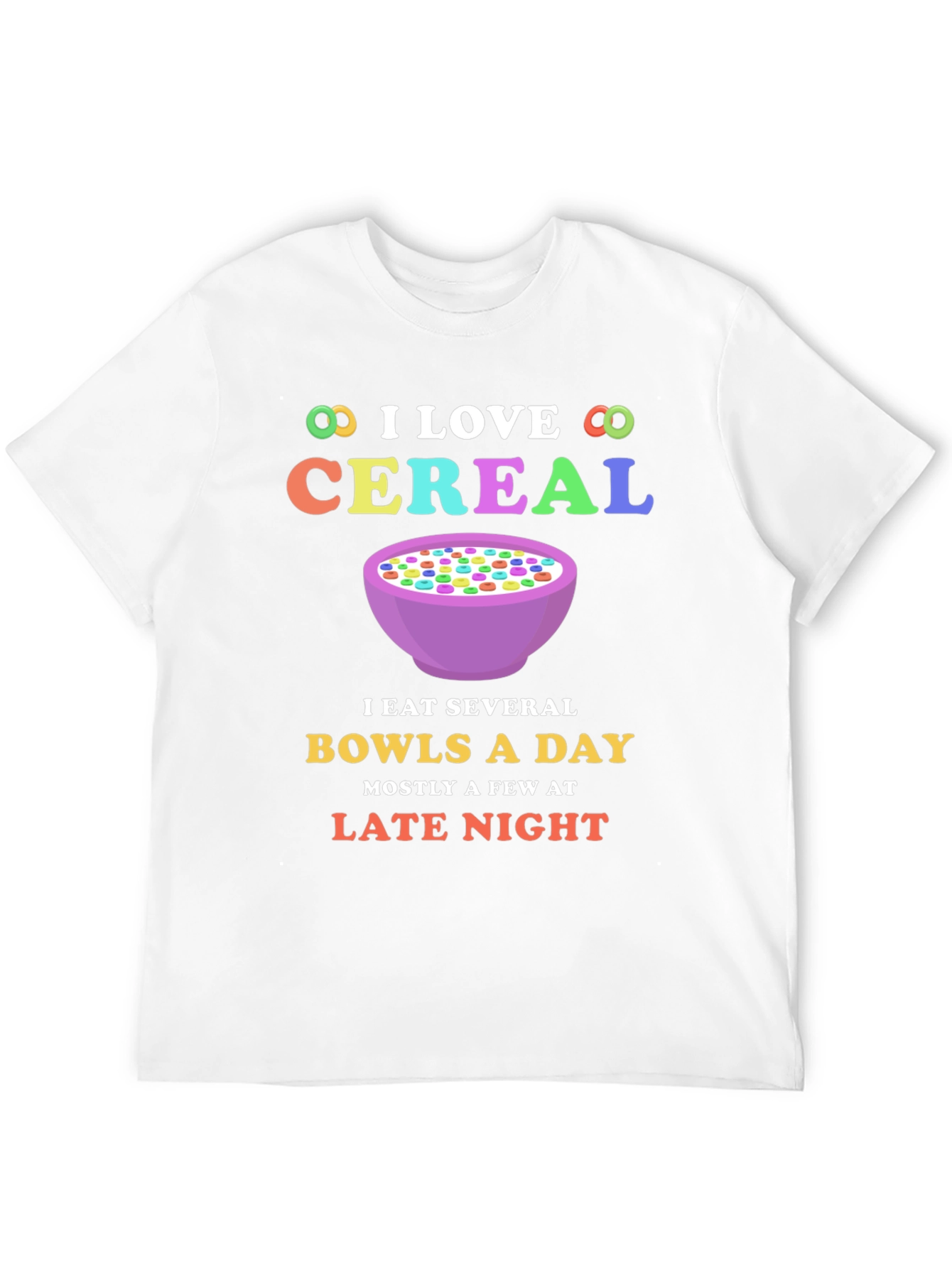 I Love Cereal T-Shirt - Funny Bowl Cereal Design
