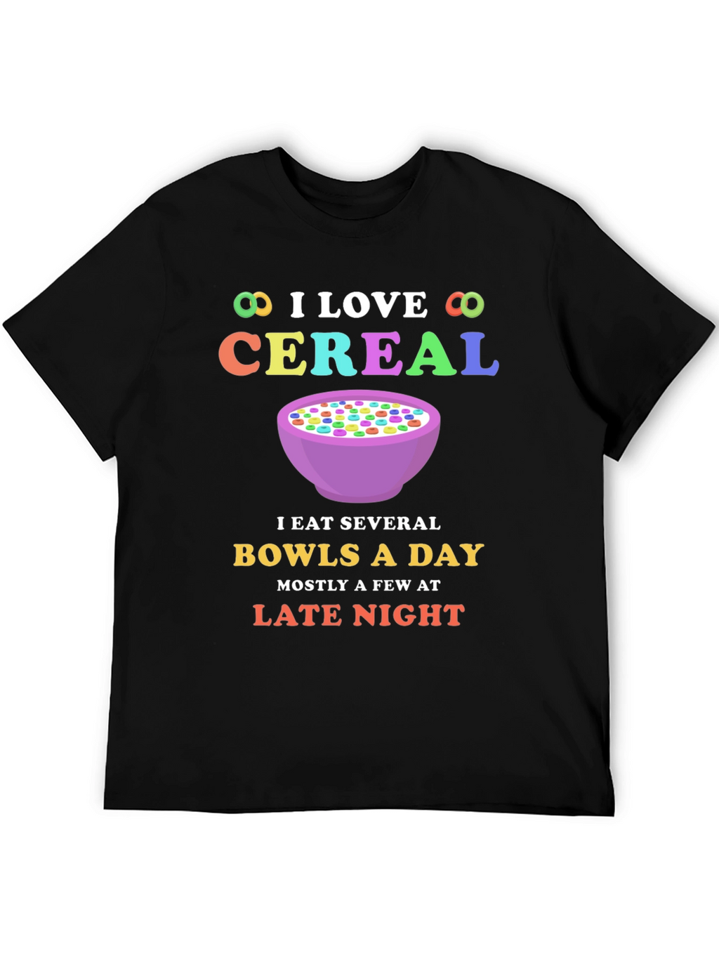 I Love Cereal T-Shirt - Funny Bowl Cereal Design