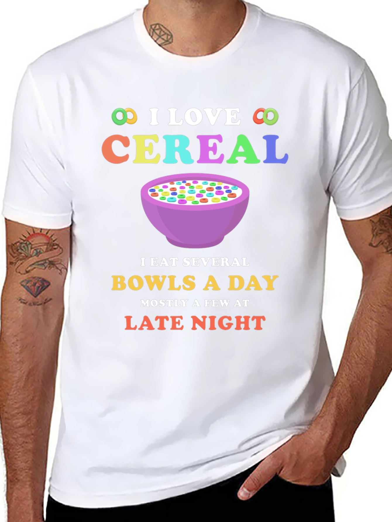 I Love Cereal T-Shirt - Funny Bowl Cereal Design
