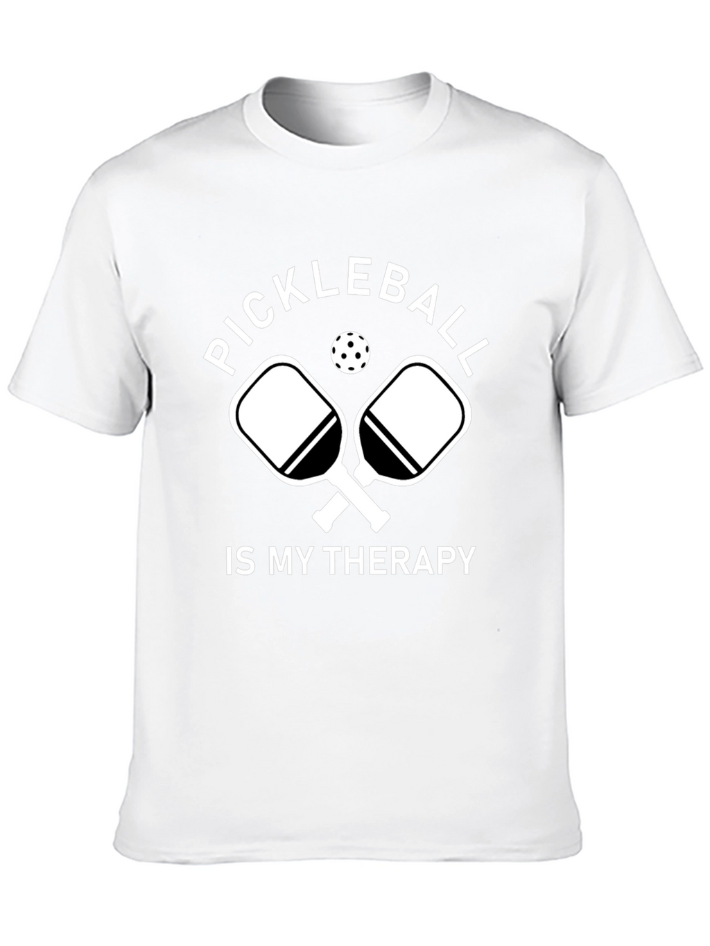 Pickleball Therapy Tee - Black Cotton T-Shirt