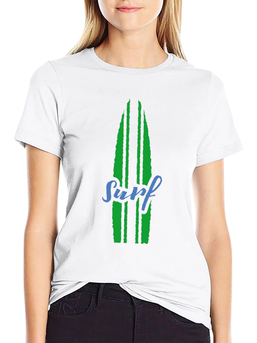 Surfboard Graphic Tee - Black Cotton T-Shirt