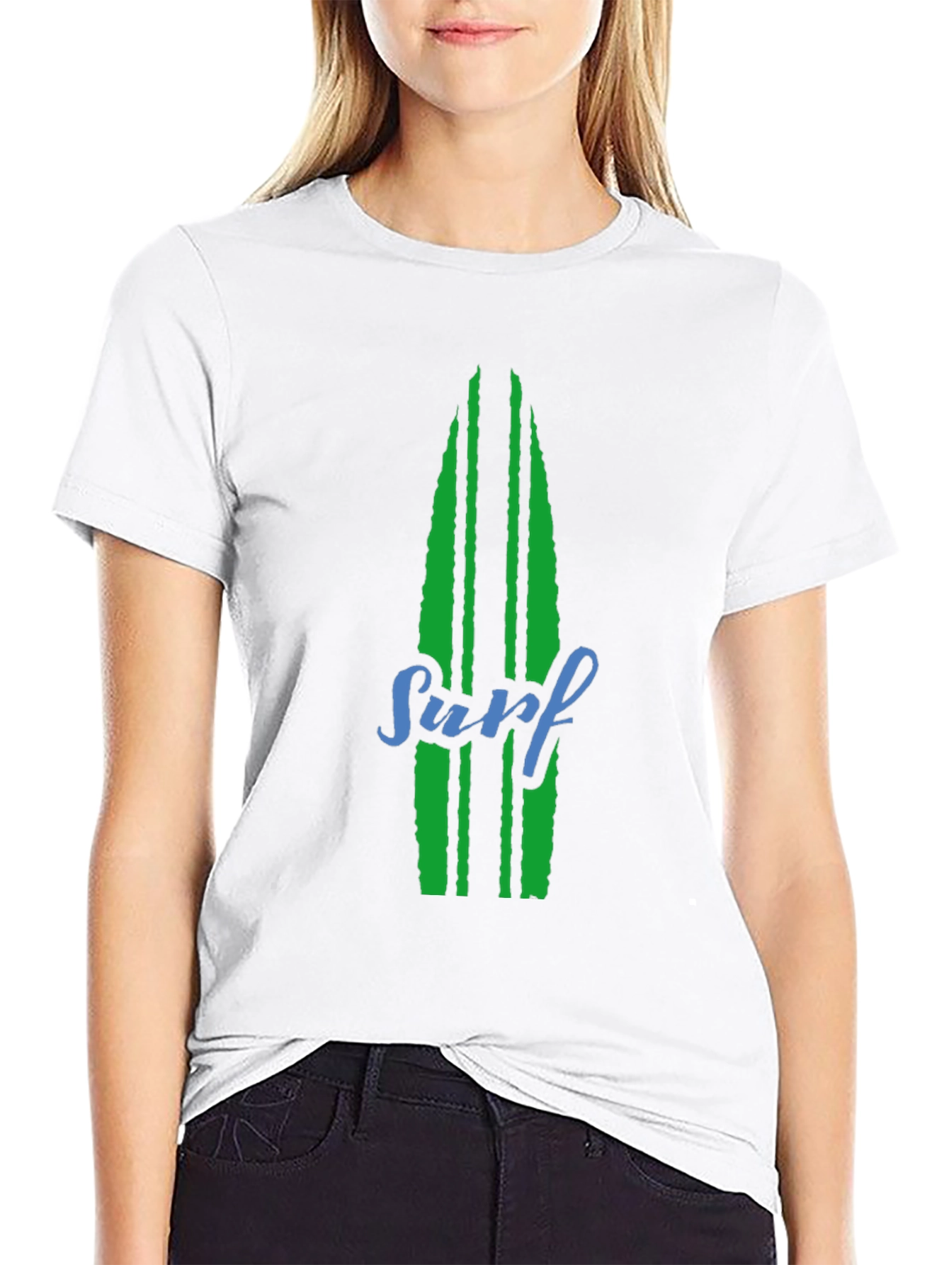 Surfboard Graphic Tee - Black Cotton T-Shirt