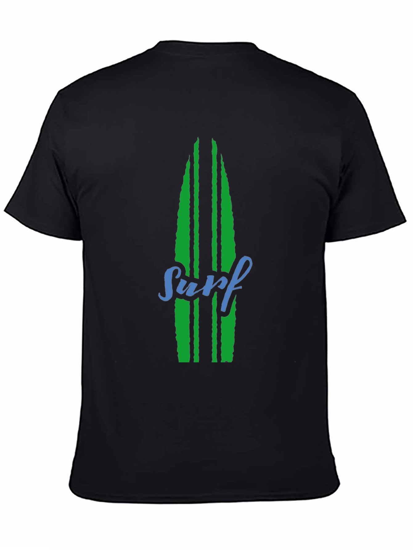 Surfboard Graphic Tee - Black Cotton T-Shirt