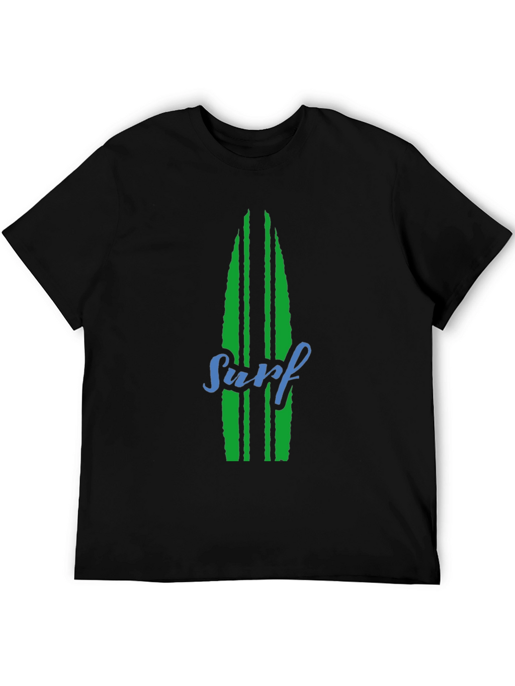 Surfboard Graphic Tee - Black Cotton T-Shirt