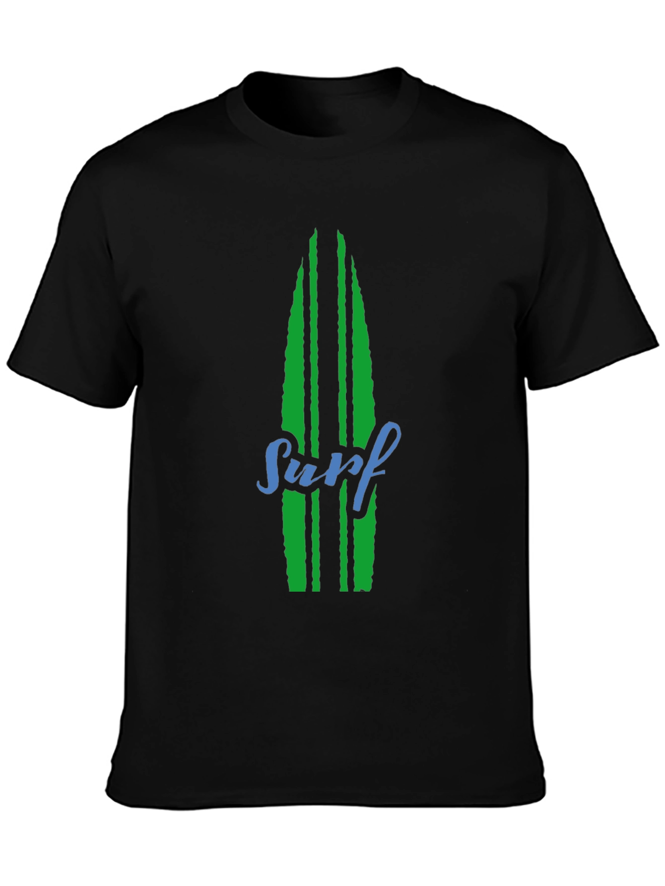 Surfboard Graphic Tee - Black Cotton T-Shirt