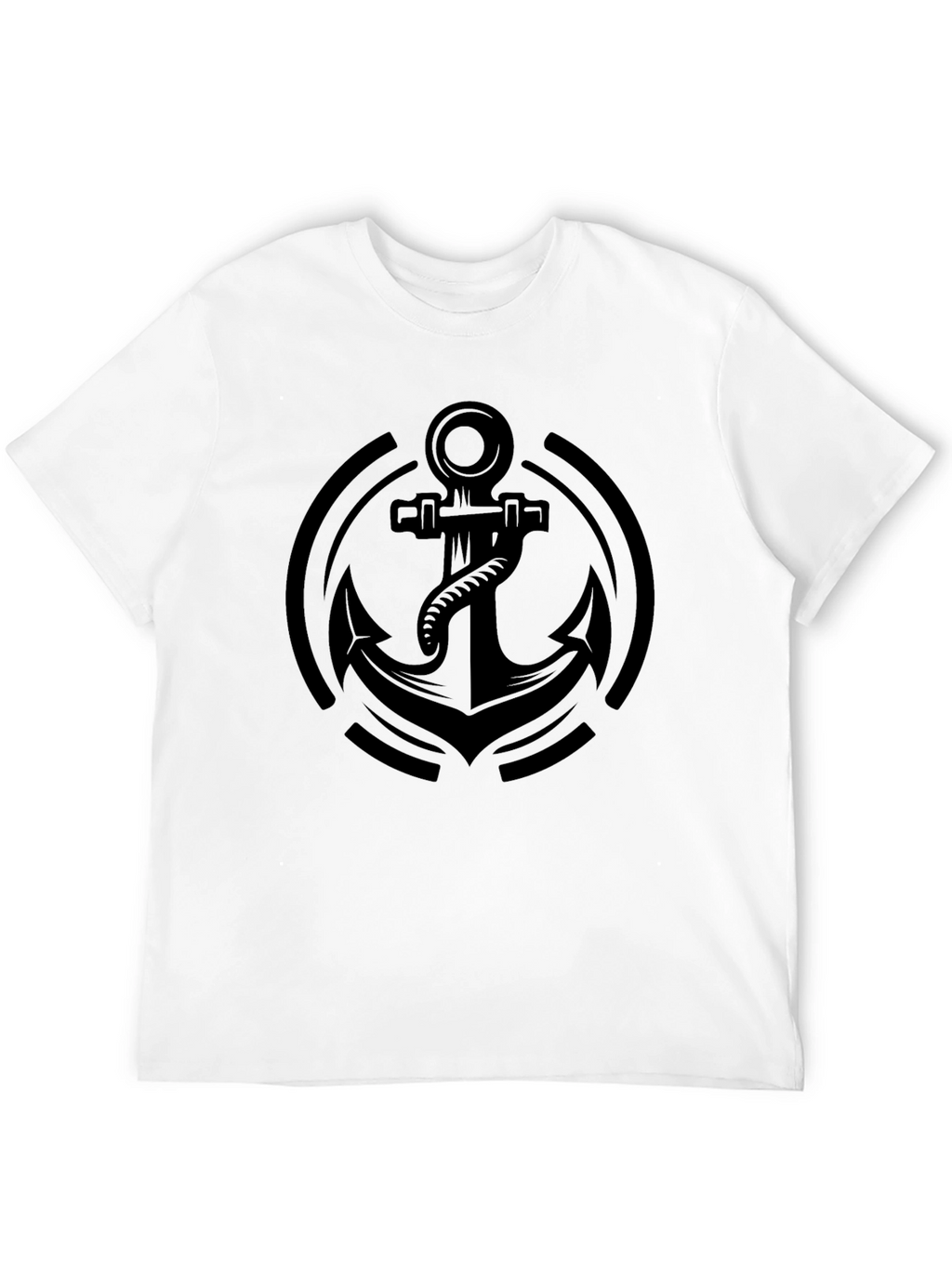 Black Anchor Graphic Tee - Nautical Style