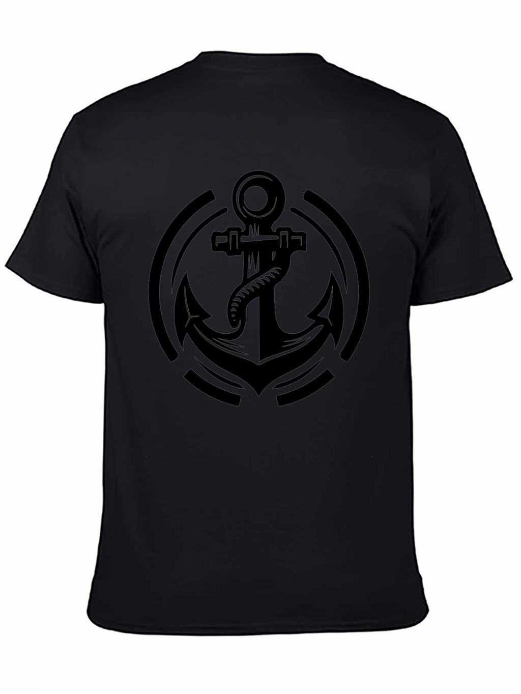 Black Anchor Graphic Tee - Nautical Style