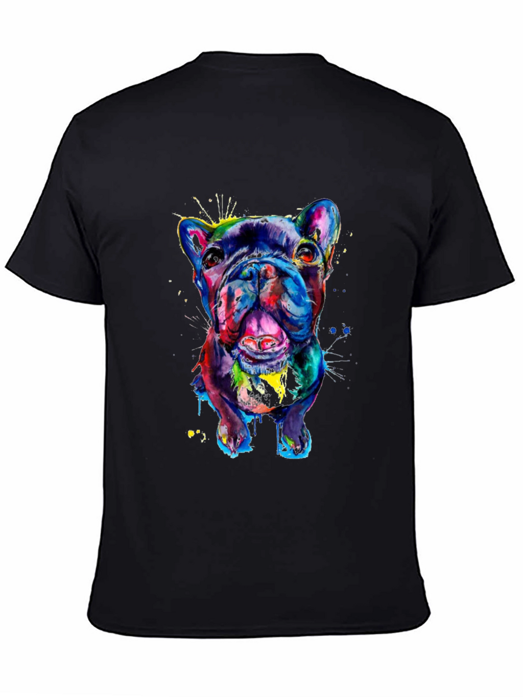 Vibrant Bulldog Graphic Tee - Mens Black T-Shirt
