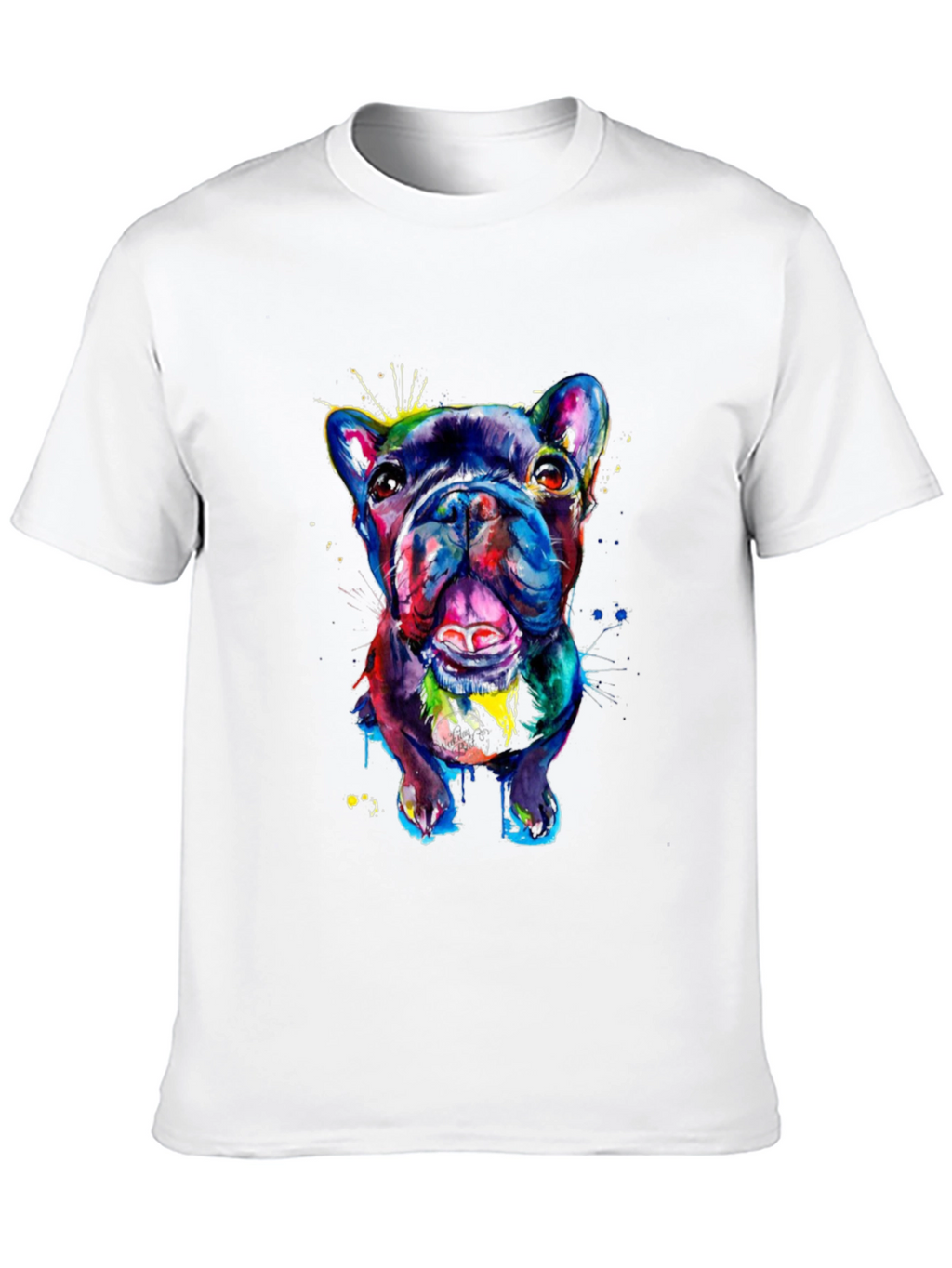 Vibrant Bulldog Graphic Tee - Mens Black T-Shirt