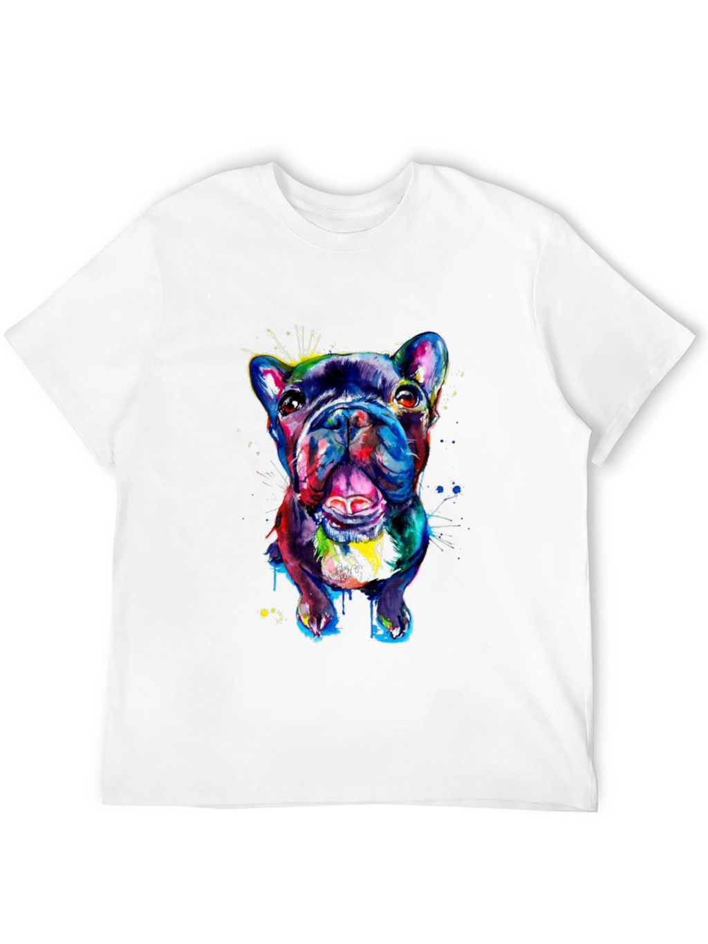 Vibrant Bulldog Graphic Tee - Mens Black T-Shirt