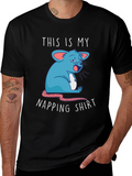 Napping Shirt - Funny Cartoon Sleepy Mouse Tee